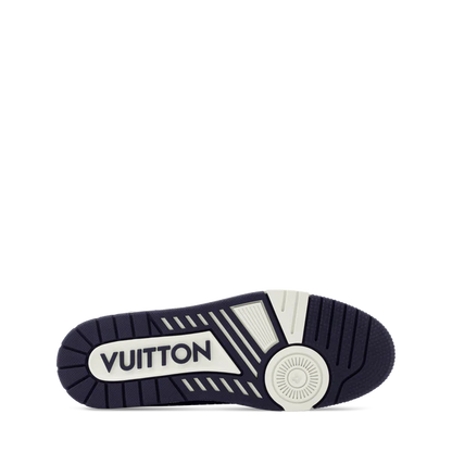 Louis Vuitton LV Trainer Indigo Blue Denim Sneakers with Swarovski Pearls