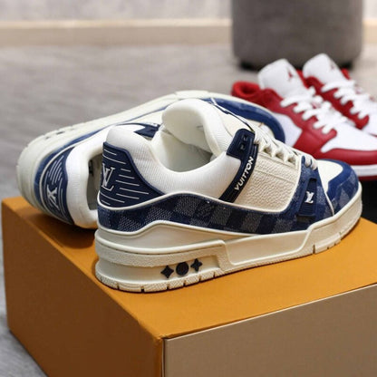 Louis Vuitton LV Trainer Sneaker Damier Denim Blue