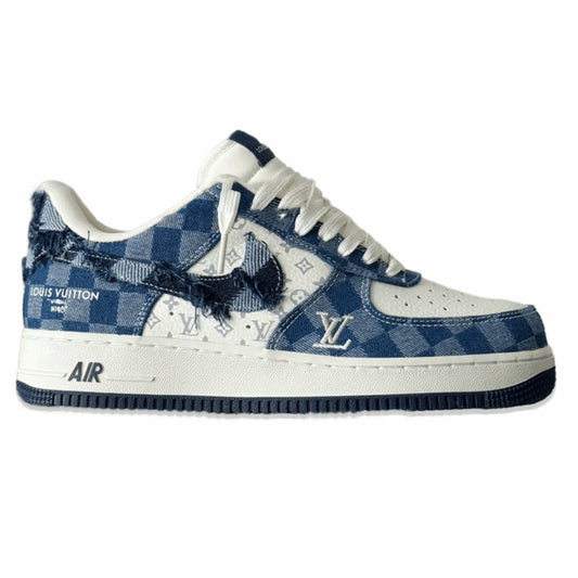 Louis Vuitton x Nike Air Force 1 Low Blue Damier Denim