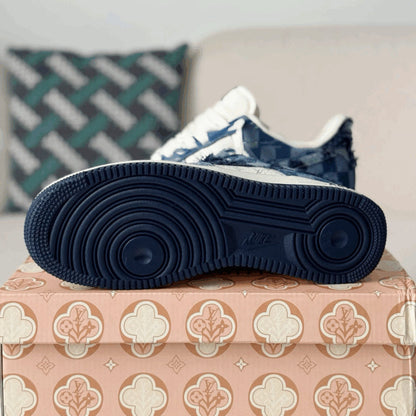 Louis Vuitton x Nike Air Force 1 Low Blue Damier Denim