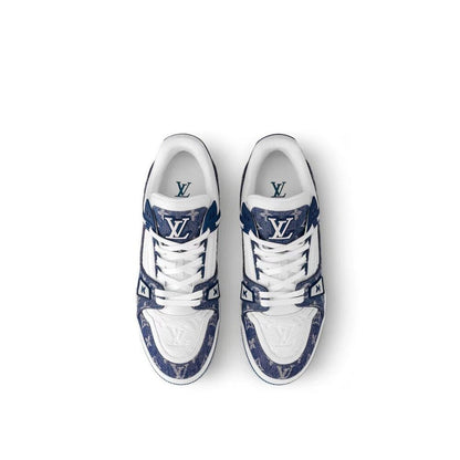 Louis Vuitton LV Trainer Sneaker Denim Monogram Blue