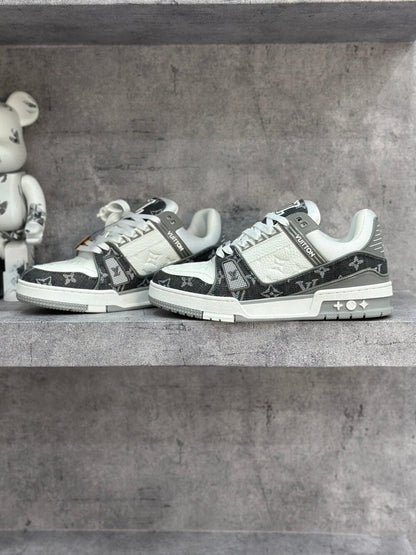 Louis Vuitton LV Trainer Sneaker Denim Monogram Grey