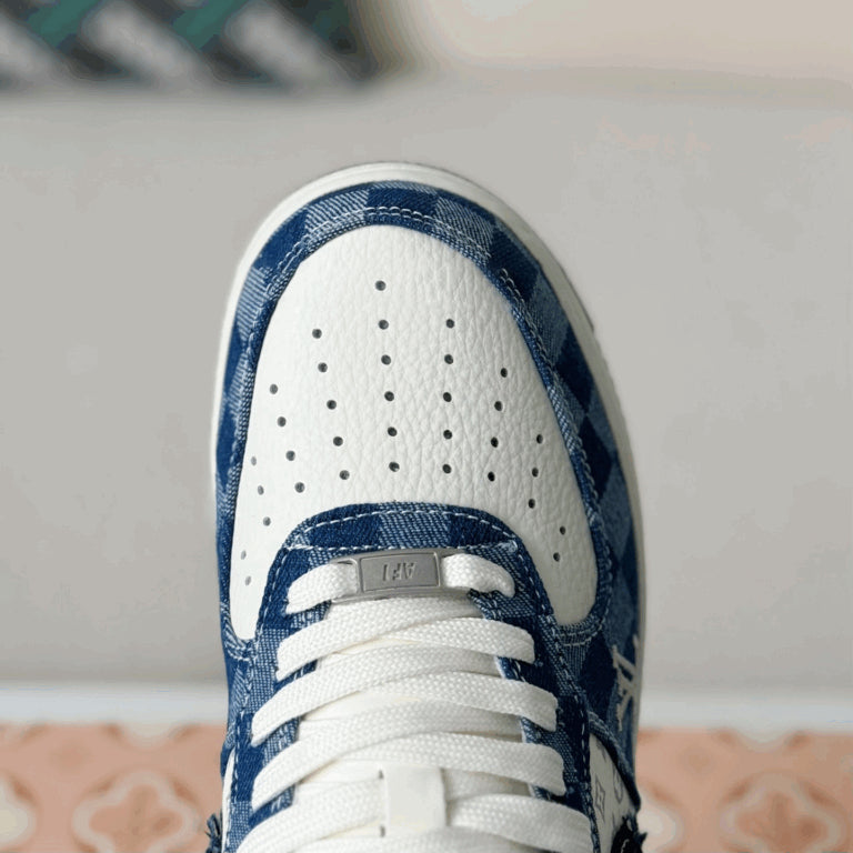 Louis Vuitton x Nike Air Force 1 Low Blue Damier Denim