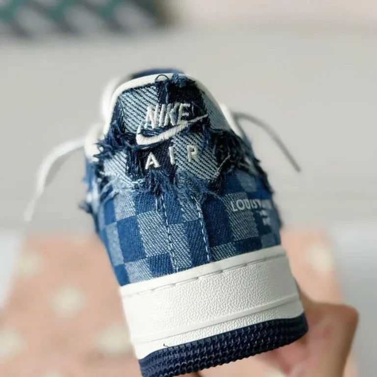Louis Vuitton x Nike Air Force 1 Low Blue Damier Denim