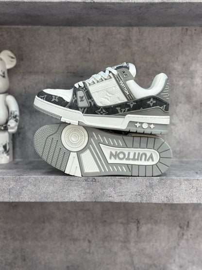 Louis Vuitton LV Trainer Sneaker Denim Monogram Grey