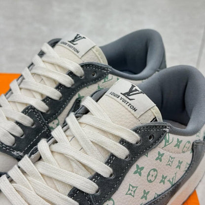 Louis Vuitton x Nike Air Jordan 1 Low Green Monogram Suede (Custom)