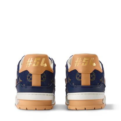 Louis Vuitton Denim & Calf Leather Blue Trainer Sneakers