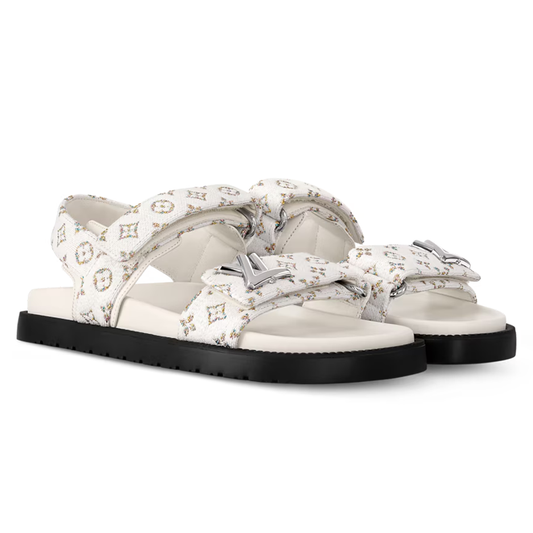 LV Sunset Flat Comfort Sandal White